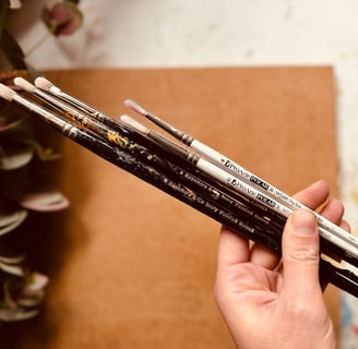 The paintbrushes I use for painting