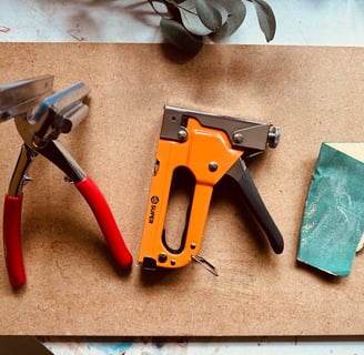 Supplies I use to stretch canvas