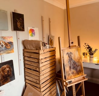 My studio space where I paint and store my artwork