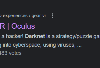 Google search for Darknet Gear VR