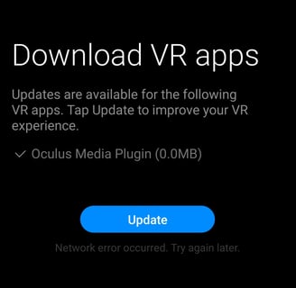 Download VR apps screen