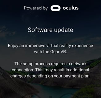 Gear VR Software update screen