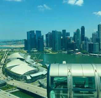 View from the Singapore Flyer ferris wheel.