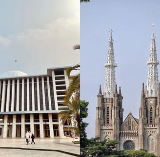 masjid intiqlal dan gereja katedral