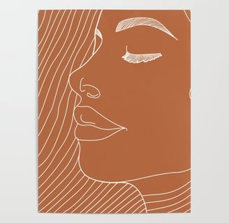 Minimalist Woman Profile Poster by Fresh Wave Lab
