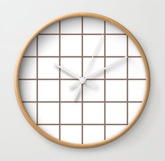 Clean and Simple Grid Lines Wall Clock by Mash Mash