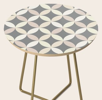 Soft Vintage Circles: Minimalist Geometric Pattern Side Table BY Mash Mash