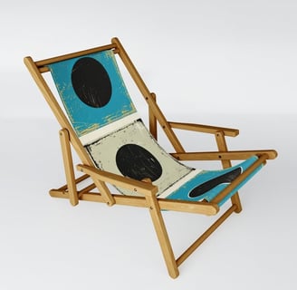 Vintage Vibes: Retro Circle Pattern with a Grunge Twist Sling Chair BY Mash Mash