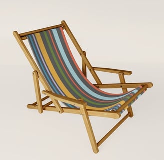 Retro Rhythm - Colorful Vertical Stripe Pattern Sling Chair BY Mash Mash