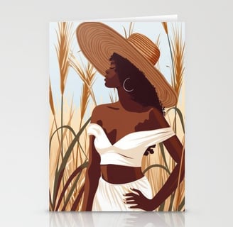 Elegance in Exile - Artistic Woman Portrait Stationery Cards BY Fresh Wave Lab