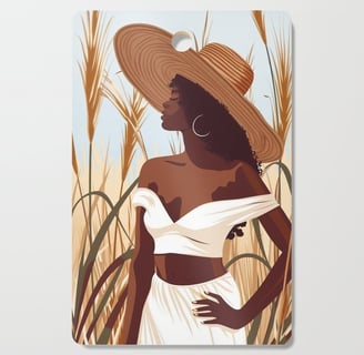Elegance in Exile - Artistic Woman Portrait Cutting Board BY Fresh Wave Lab