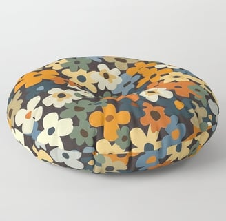 Vintage Floral Tapestry Floor Pillow BY Fresh Wave Lab on Society6