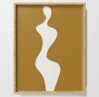 Abstract Figure Serving Tray BY Fresh Wave Lab