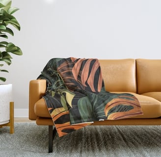 Lush Jungle Nights Throw Blanket BY Fresh Wave Lab