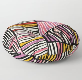 Vibrant Tribal Pattern Floor Pillow BY Fresh Wave Lab