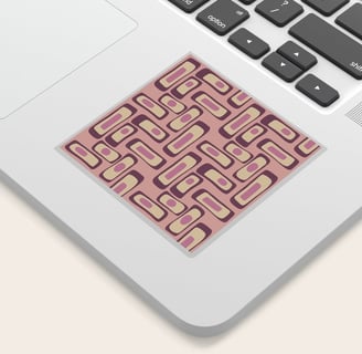 Groovy Blocks - Playful Retro 70s Pattern Sticker BY Mash Mash