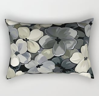 Midnight Floral Bloom Throw Pillow BY Fresh Wave Lab