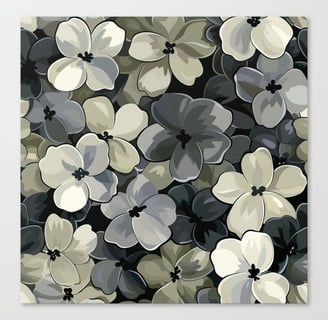Midnight Floral Bloom Canvas Print BY Fresh Wave Lab