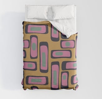Bold Retro Rectangular Pattern Duvet Cover by Mash Mash