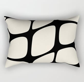 Organic Flow: Black and White Abstract Design Throw Pillow BY Mash Mash