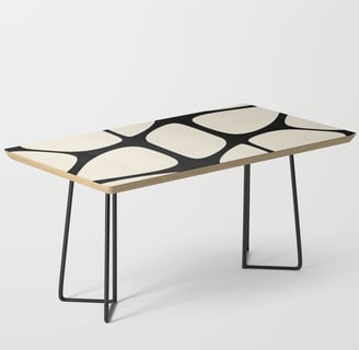 Organic Flow: Black and White Abstract Design Coffee Table BY Mash Mash