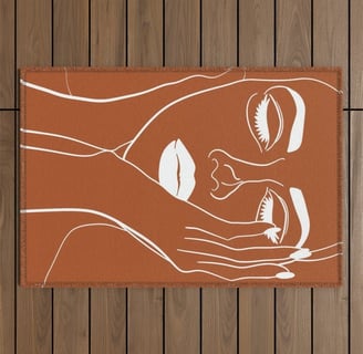 Bohemian Beauty Line Art Outdoor Rug