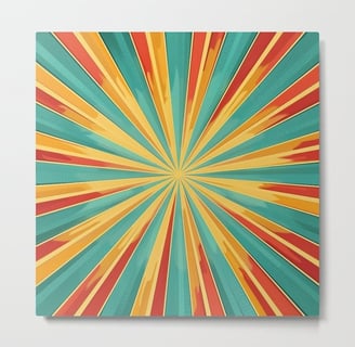 Retro Sunburst Metal Print by Fresh Wave Lab