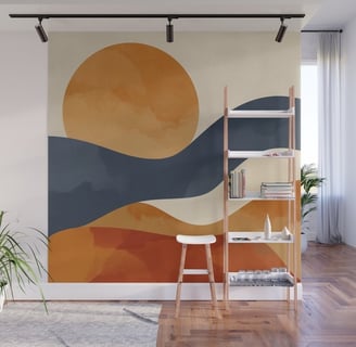 Retro Boho Abstract Design Wall Mural BY Fresh Wave Lab