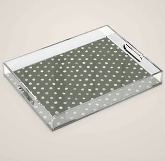 Evergreen Polka Dot Serenity Acrylic Tray BY Mash Mash