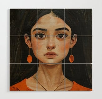 Whispered Grace - Artistic Woman Portrait Wood Wall Art BY Fresh Wave Lab