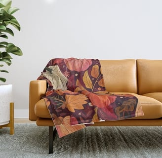 Autumnal Abundance Throw Blanket BY Fresh Wave Lab