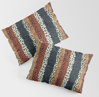Earth Colors Modern Striped Animal Print Pillow Sham BY Mash Mash