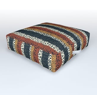 Earth Colors Modern Striped Animal Print Outdoor Floor Cushion BY Mash Mash