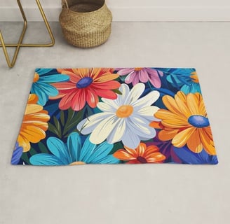 Vibrant Floral Fiesta Rug BY Fresh Wave Lab
