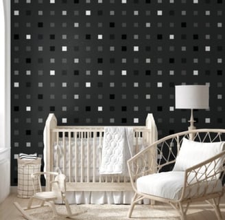 Black Gray Playful Pixel Seamless Pattern Wallpaper by ArtOnWear