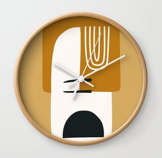 Abstract Face Wall Clock BY Fresh Wave Lab