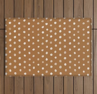 Rustic Terracotta Polka Dot Charm Outdoor Rug BY Mash Mash