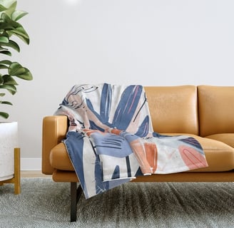 Abstract Bloom Throw Blanket BY Fresh Wave Lab