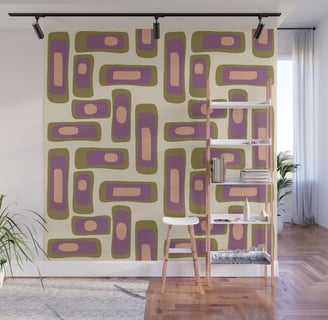 Funky Retro Groovy Pattern Wall Mural BY Mash Mash