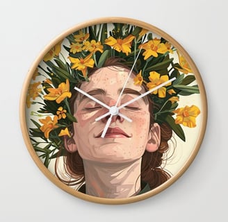 Subtle Pride - Artistic Woman Portrait Wall Clock BY Fresh Wave Lab
