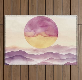 Whispering Winds - Abstract Mountain View Outdoor Rug BY Fresh Wave Lab