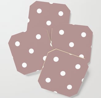 Pink and Brown Polka Dot Delight Coaster BY Mash Mash