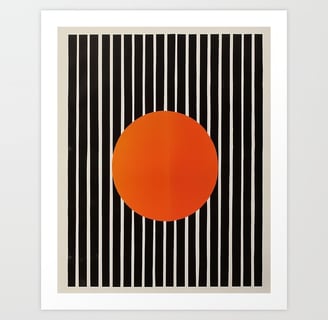 Geometric Sunburst: Minimalist Stripes and Circle Art Print by Mash Mash