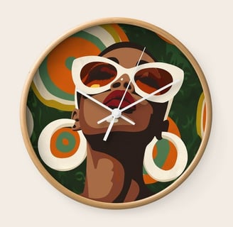 Feminine Reflection Wall Clock BY Fresh Wave Lab