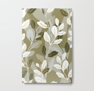 Botanical Branch Pattern Metal Print BY Fresh Wave Lab