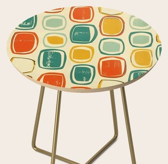 Retro Ovals in Bold Colors Side Table BY Mash Mash