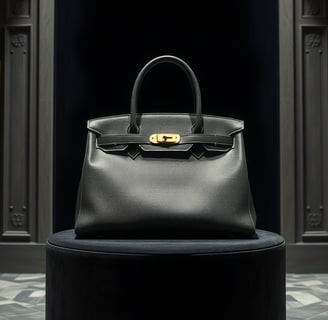 Elegant birkin bag display