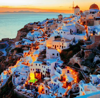 Sonnenuntergang auf santorini