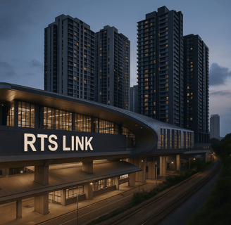 Alt: "Young couple living near RTS CIQ for easy travel to Singapore" Alt: "Singaporean working prof