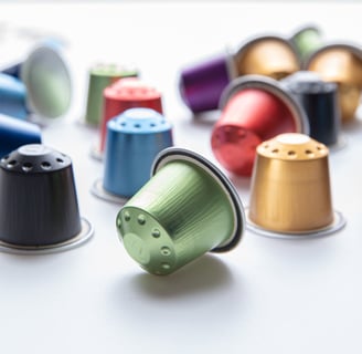 Aluminum Nespresso®-compatible capsules by Real Coffee